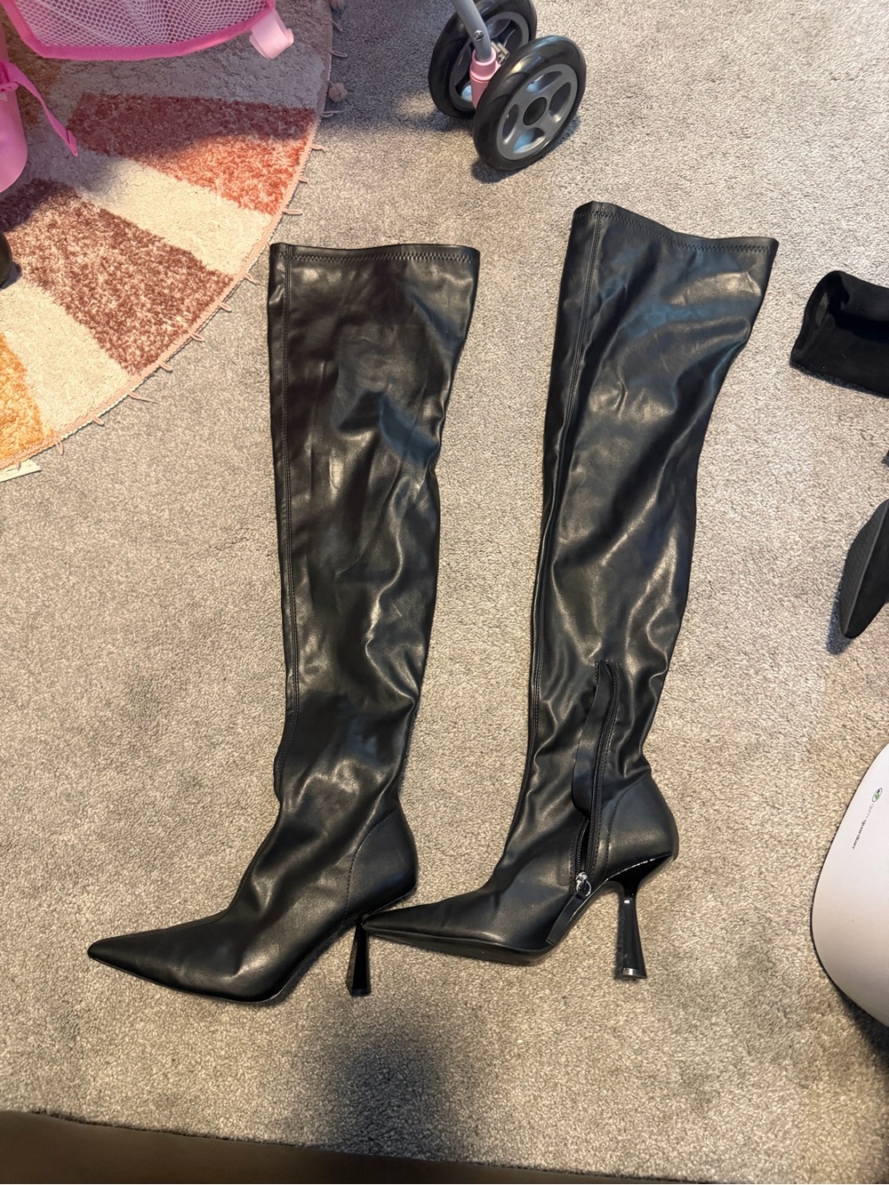Zara Black Over-the-Knee Pointed Stiletto Boots